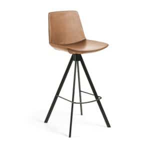 LAFORMA Zast barstol - lysebrun/sort syntetisk læder/stål