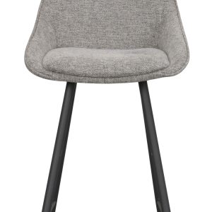 ROWICO Sierra barstol, m. ryglæn og fodstøtte - grå polyester og sort metal