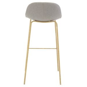 VENTURE DESIGN Polar barstol, m. ryglæn og fodstøtte - lysegrå polyester og egetræsfolie metal