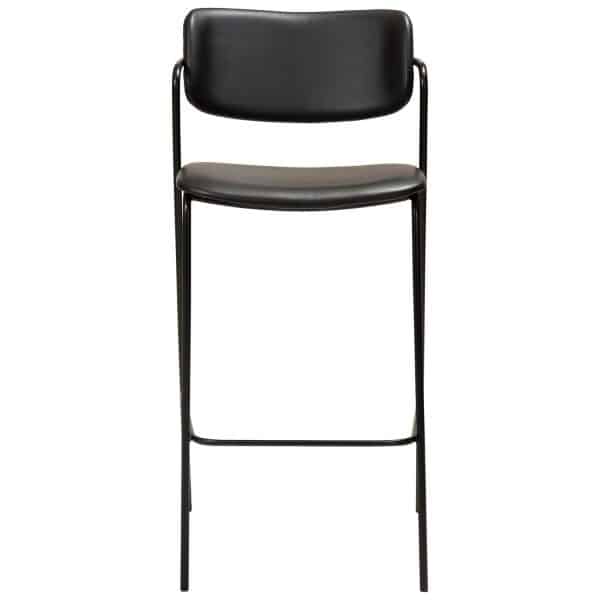 DAN-FORM Zed barstol, m. ryglæn, armlæn og fodstøtte - vintage sort kunstlæder og sort stål