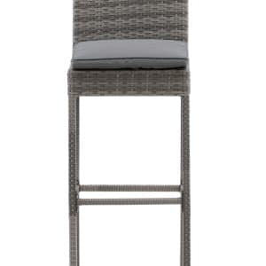 VENTURE DESIGN Alo udendørs barstol, m. ryglæn og fodstøtte - grå polyrattan og aluminium