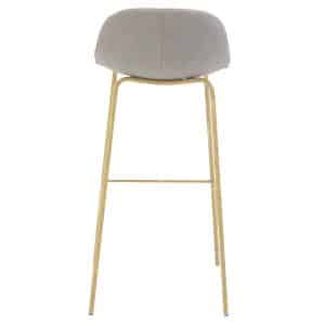 VENTURE DESIGN Polar barstol, m. ryglæn og fodstøtte - lysegrå polyester og egetræsfolie metal