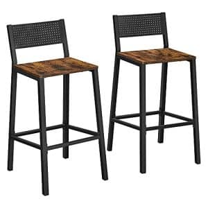 VASAGLE barstol, barstol, køkkenstol, køkkenstol, stue, spisestue, industrielt design, vintage brun/sort LBC070B01