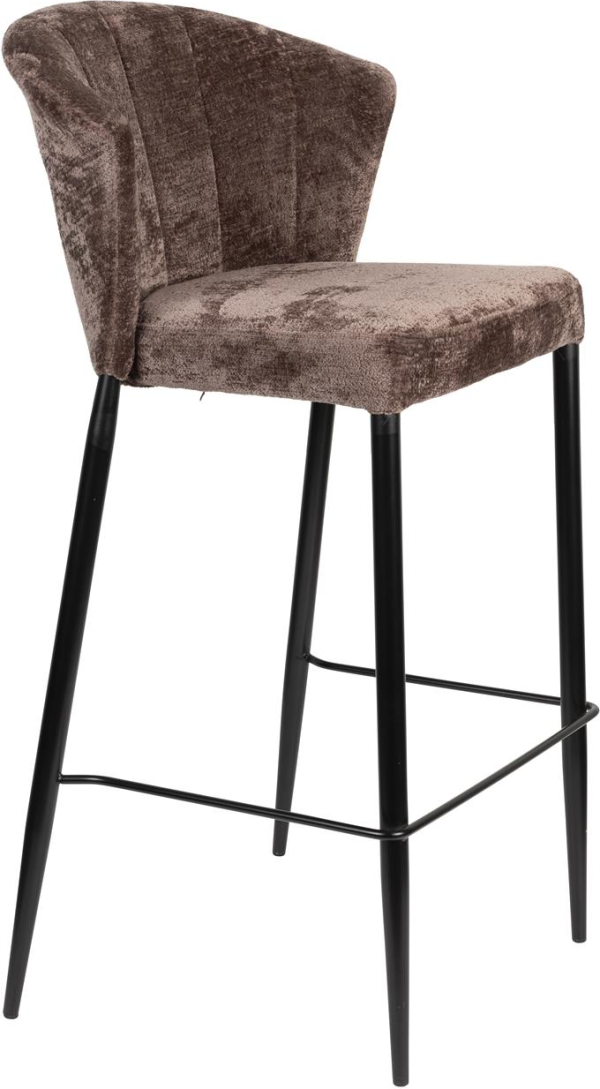 Barstol Dutchbone Georgia polstret polyester lilla birketræ metalben semi-cirkulært ryglæn slidstærk