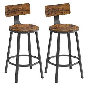 Barstole med rund sæde - sæt med 2 barstole - rustik brun - Barstole > Barstole i industrielt design - Daily-Living