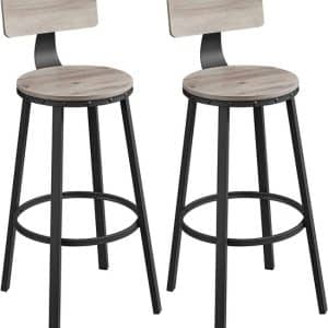 Barstol i industrielt design - sæt med 2 barstole - grå beige - Barstole > Barstole i industrielt design - Daily-Living