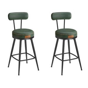 Barstol med kunstlæder - sæt med 2 - sædehøjde 65 cm - grøn - Barstole - Daily-Living