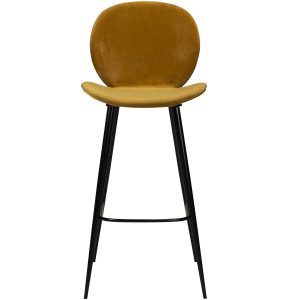 DAN-FORM Cloud barstol, m. ryglæn og fodstøtte - bronze velour og sort stål