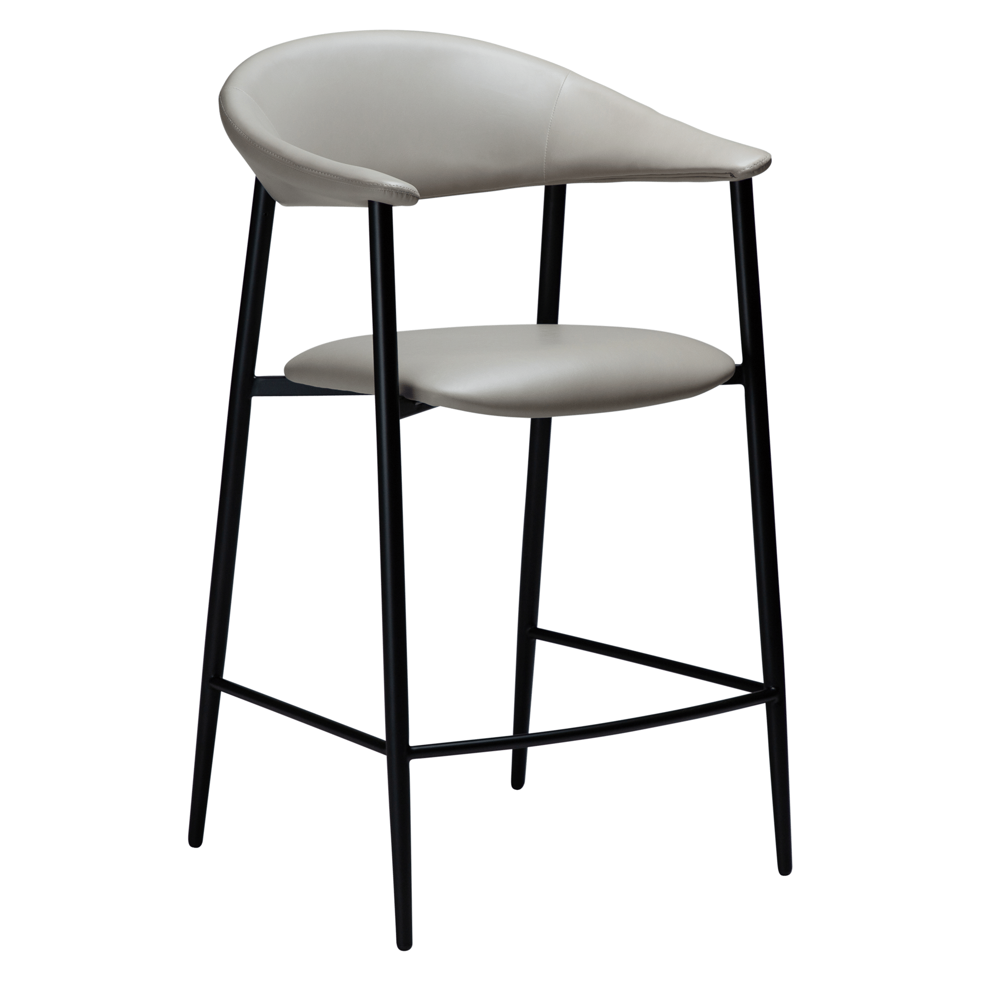 DAN-FORM ROVER barstol, m. ryglæn, armlæn, fodstøtte - Cashmere kunstlæder med sorte ben