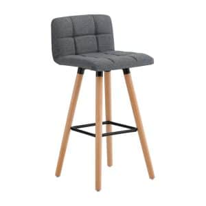 Barstole sæt af 2 stk, fodstøtte og ryglæn, grå 42x42x92 cm - Barstole - Daily-Living