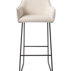 HOFU Barstol i metal og polyester H100 cm - Sort/Creme