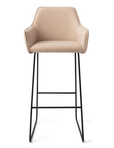 HOFU Barstol i metal og polyester H100 cm - Sort/Lys beige