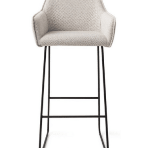 HOFU Barstol i metal og polyester H100 cm - Sort/Lysegrå