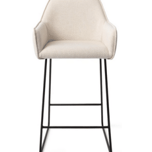 HOFU Barstol i metal og polyester H90 cm - Sort/Creme