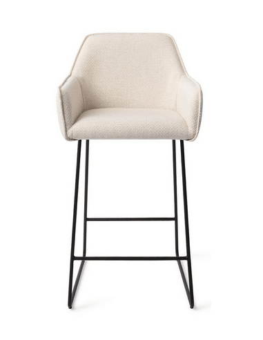HOFU Barstol i metal og polyester H90 cm - Sort/Creme