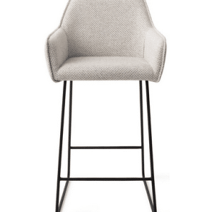 HOFU Barstol i metal og polyester H90 cm - Sort/Lysegrå