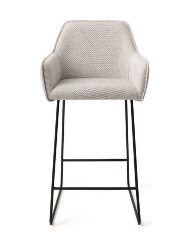 HOFU Barstol i metal og polyester H90 cm - Sort/Lysegrå